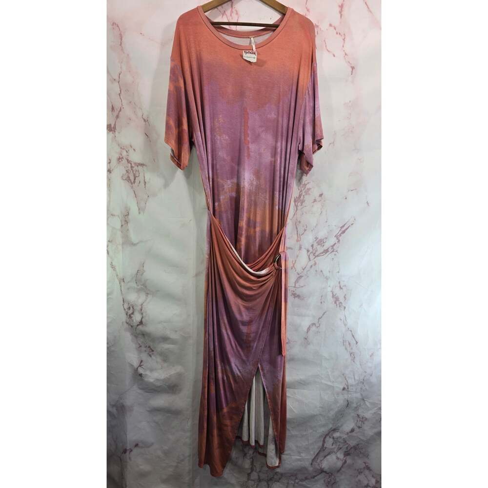 Free People Dress Womens Medium Wrap Alyssa Maxi Midi Ombre Tie Dye Greek Roman